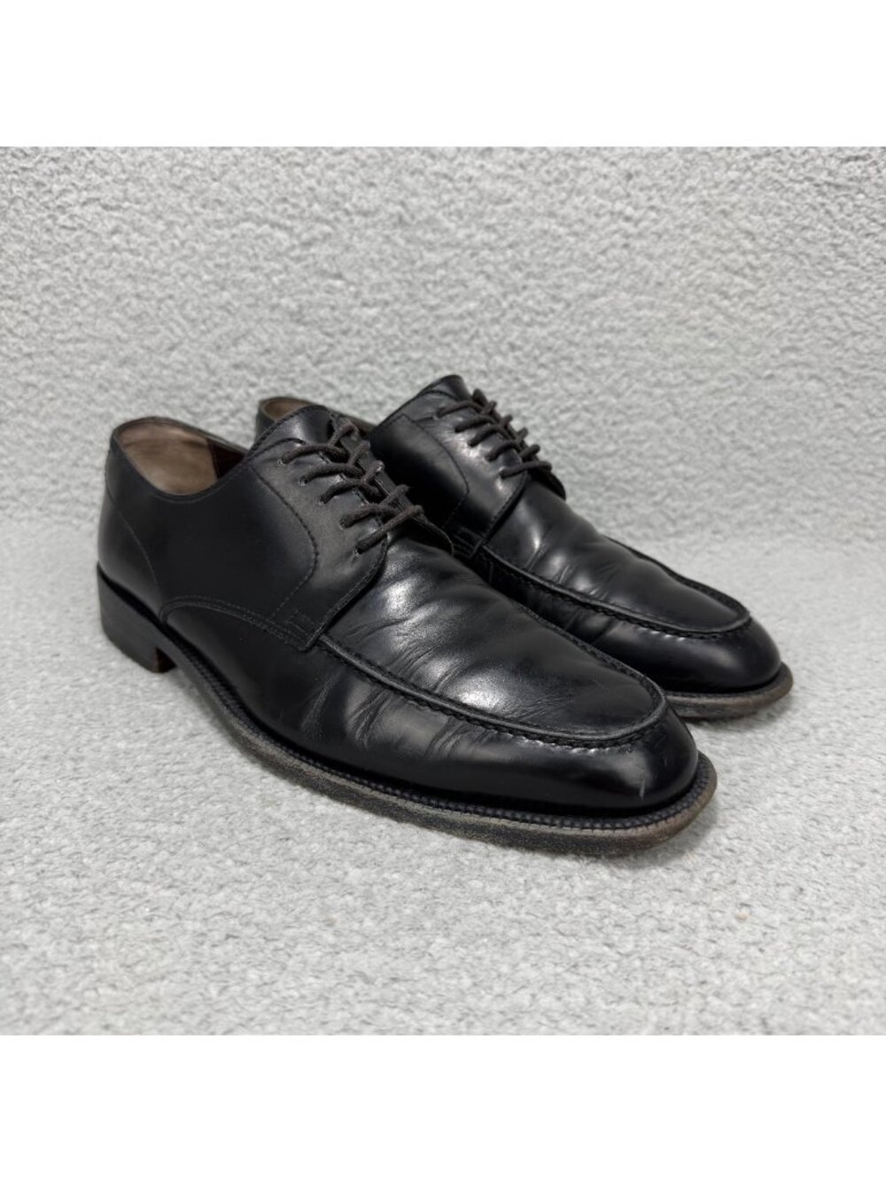 To Boot New York Shoe 9.5 Black Apron Toe Derby Dress Adam Derrick Made In Italy